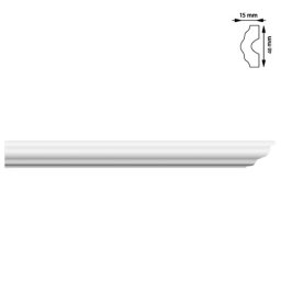 Bagheta decorativa cu linii Dms, 40x15 mm, lungime 2 m pentru interior
