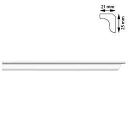 Bagheta decorativa pentru colturi 25x21 mm, lungime 2 m, alba