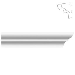 Bagheta de colt decorativa 80x65 mm, lungime 2 m, pentru finisaje interioare