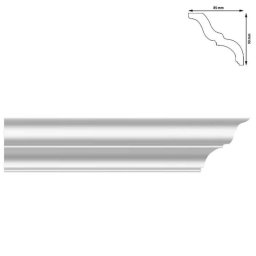 Set 22 baghete decorative pentru colt, 90x85 mm, lungime 2 m