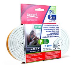 Banda etansare usi si ferestre alb, profil P, 2x3 m (6 m), Beorol