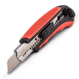 Cutter profesional 18 mm Beorol cu maner soft si 6 lame incluse