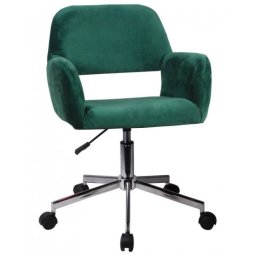 Scaun rotativ din catifea verde, reglabil pe inaltime, max. 120 kg