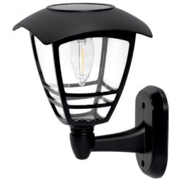 Lampa solara de perete pentru gradina, 1 bec, negru, 14x15x21 cm