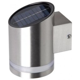 Lampa solara de perete pentru gradina, 2 LED-uri, inox, 9x12x14 cm