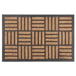 Covoras de intrare 40x60 cm cu baza din cauciuc, model parchet maro