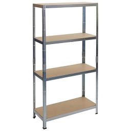 Raft metalic de depozitare cu 4 polite MDF, 265 kg/polita, 90x45x180 cm