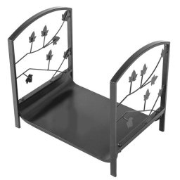 Suport pentru lemne de semineu negru, metalic, 40x37x31 cm