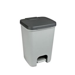 Cos de gunoi cu pedala Curver, plastic gri, 20 L, 30,3x29,4x42,8 cm
