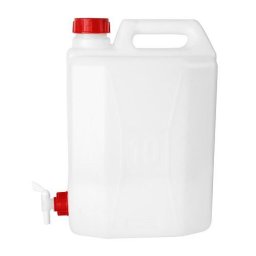 Bidon HDPE 20L cu robinet pentru lichide si carburanti, alimentar, alb