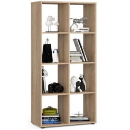 Biblioteca cu 8 rafturi din placa laminata, stejar, 70,5x33x144 cm, Quad