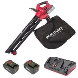 Aspirator suflanta frunze Worcraft 2x20V, 2 acumulatori 4Ah, sac 45L