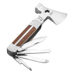 Briceag multifunctional 11 in 1 Survival NEO, maner din lemn