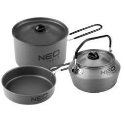 Set vase camping NEO 3 piese din aluminiu anodizat, usor si compact