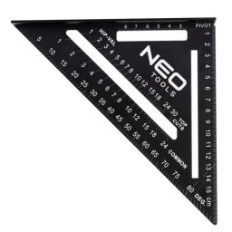 Echer triunghiular pentru tamplarie si dulgherie din aluminiu, 15 cm, NEO