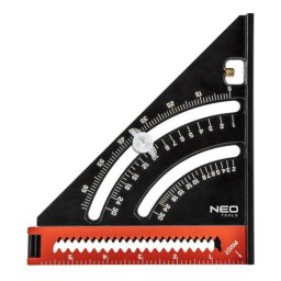 Echer tamplar triunghiular din aluminiu cu rigla pliabila 185x317 mm NEO