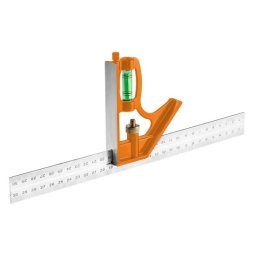 Liniar multifunctional pentru masurat unghiuri din otel, 30 cm, NEO