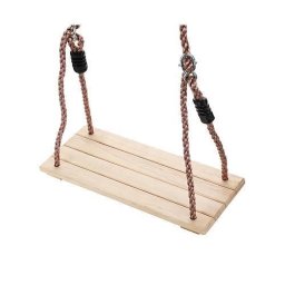 Leagan pentru copii din lemn, max. 100 kg, 40x16 cm, franghii 2 m