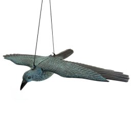 Decoratiune de gradina corb zburator din plastic, 80x45x11 cm