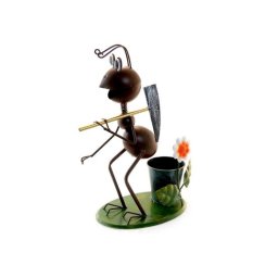 Decoratiune de gradina metalica tip furnica cu tarnacop, 28x16x40 cm