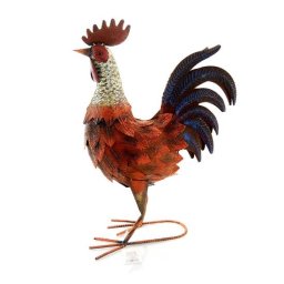 Decoratiune de gradina metalica în forma de cocos, 37.5x17x51 cm