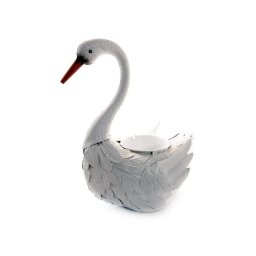 Decoratiune de gradina metalica în forma de gasca, 35x18x43 cm