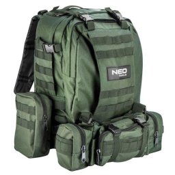 Rucsac turistic 4 in 1 NEO Survival, 40L, verde inchis, cu genti detasabile