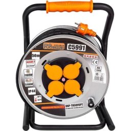 Prelungitor electric industrial pe tambur 50 m, IP44, 4 prize, Richmann