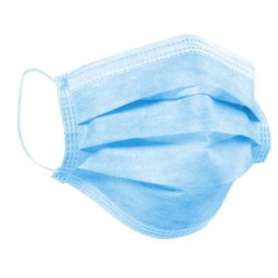 Masca de protectie faciala cu 3 pliuri, albastra, de unica folosinta