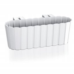 Jardiniera alba cu suport pentru balcon si terasa, 4.9 L, Boardee Hook Old