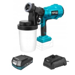 Pistol de vopsit cu acumulator 18V, 900 ml, 2 Ah, SAS+ALL, Dedra