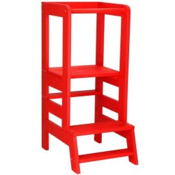 Inaltator ajustabil pentru copii, ajutor de bucatarie din lemn rosu, Springos