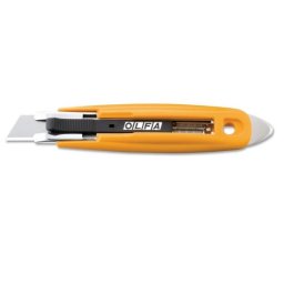 Cutter ergonomic OLFA cu lama trapezoidala retractabila cu arc