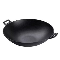 Vas wok din fonta 50 cm, pentru aragaz si foc deschis, Perfect Home