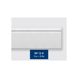 Plinta alba din plastic 120x19 mm, lungime 2.4 m pentru finisaje interioare