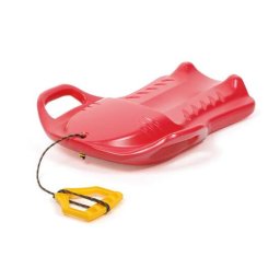 Sanie bob din plastic rosie, 57x27 cm, cu franghie, Prosperplast