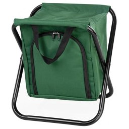 Scaun pliabil pentru camping si pescuit cu geanta termoizolanta, verde