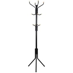 Cuier metalic Songmics cu 12 carlige, negru, 44x44x182 cm