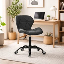Scaun de birou Artool Noto, piele ecologica neagra, reglabil, 53,5x57x87 cm