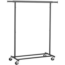 Suport pentru haine cu roti Songmics, reglabil, metalic, negru, 90 kg
