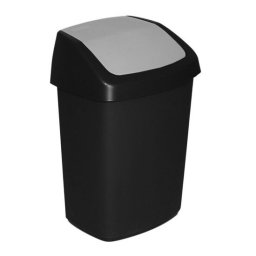 Cos de gunoi Curver din plastic negru, cu capac batant, 25 L