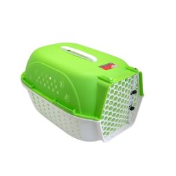 Cusca de transport pentru caine si pisica Verk Group, 48x32x30 cm, verde si alb