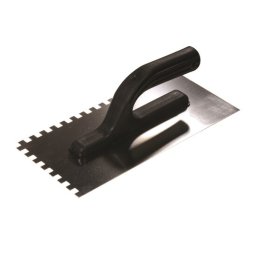 Gletiera inox zimtata Painter 10x10 mm, 13x27 cm, maner plastic negru