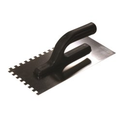 Gletiera din inox Painter cu zimti 8x8 mm, 13x27 cm, maner negru