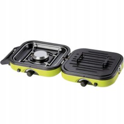 Aragaz camping portabil 2 in 1 cu doua arzatoare si plita, 4.6 kW