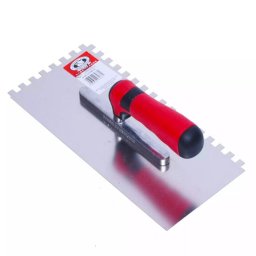Gletiera inox pentru adezivi cu zimti 6x6 mm, 28x13 cm, maner soft, Olejnik