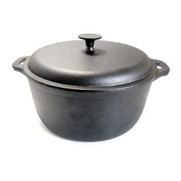 Oala din fonta cu capac, 7 L, negru, Perfect Home pentru gatit uniform