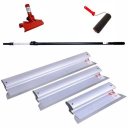 Set 3 gletiere profesionale inox cu maner telescopic si rola, 40-80 cm