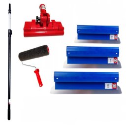Set 3 gletiere profesionale inox Ergolite 40/60/80 cm cu maner telescopic