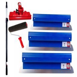 Set 3 gletiere profesionale inox Ergolite cu rola si maner telescopic